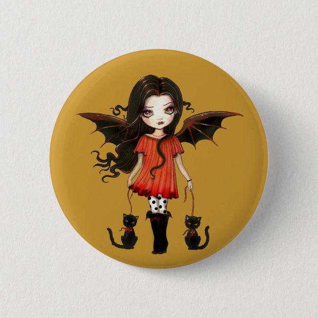 Halloweenbarn Liten vampyrknapp Knapp (Framsida)