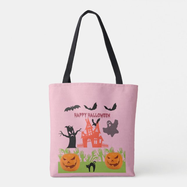 Halloweenens kusliga glädje tygkasse (Baksida)