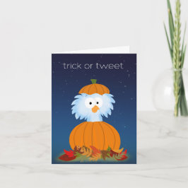 Halloweenfågel med trick or "Tweet"-kort Kort