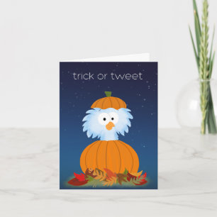 Halloweenfågel med trick or "Tweet"-kort Kort