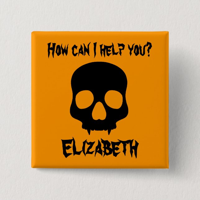 Halloweenfanged skalle knapp (Framsida)