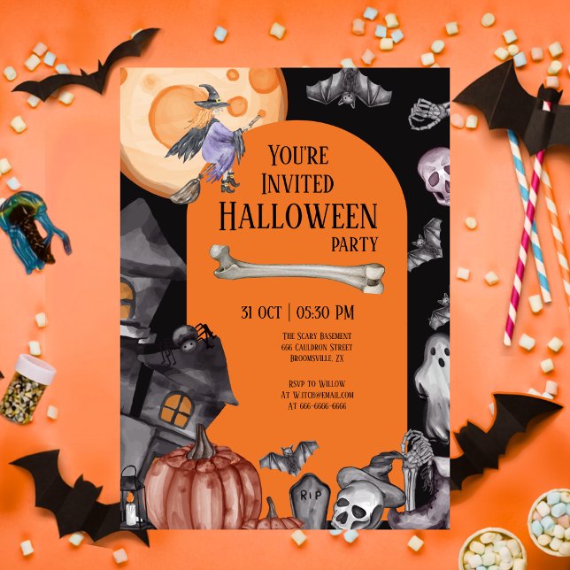 Halloweenfest Ät Drick Var Rädd Inbjudningar (Skapare uppladdad)