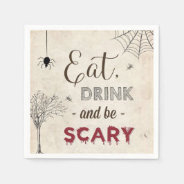 Halloweenfest Ät Drick Var Skräckinjagande Bord Co Pappersservett