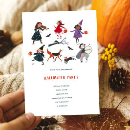 Halloweenfest barn trick or treat-parad julkort