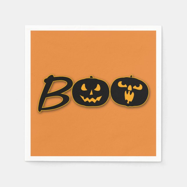 Halloweenfest BOO Pumpa Pappersservett (Framsidan)