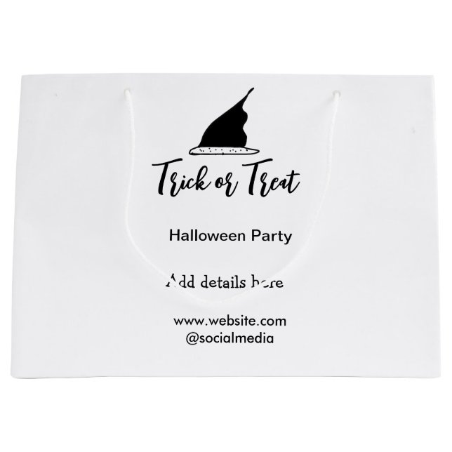 Halloweenfest eller bus eller godis svarta hattdet (Framsidan)