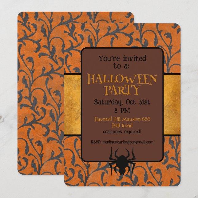Halloweenfest Fantasifull Mönster  Inbjudningar (Fram/baksida)