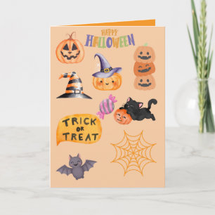 Halloweenfest fixad till trick or treat kort