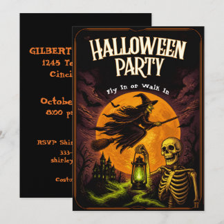 Halloweenfest Flyg in eller gå in Inbjudningar