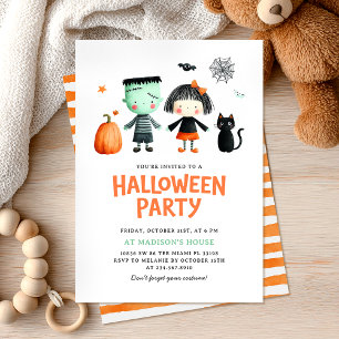 Halloweenfest för barn är söt inbjudningar