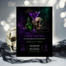 Halloweenfest för Häxor Inbjudan Lila M