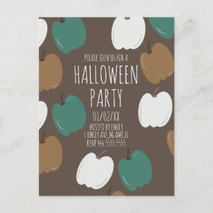 Halloweenfest Fyllda Höstpumpor Jordtonsfärg Postk Vykort