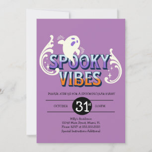Halloweenfest Ghost Spöklig Stämning Födelsedag Li Inbjudningar