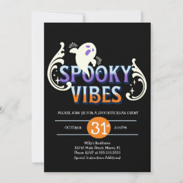 Halloweenfest Ghost Spöklig Stämning Födelsedag Sv Inbjudningar