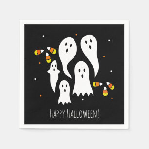 Halloweenfest Ghostar & Majs Snylt Black Orange Pappersservett