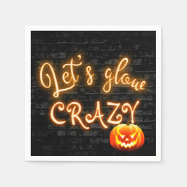 Halloweenfest Glödsign med Jack-o-lantern  Pappersservett