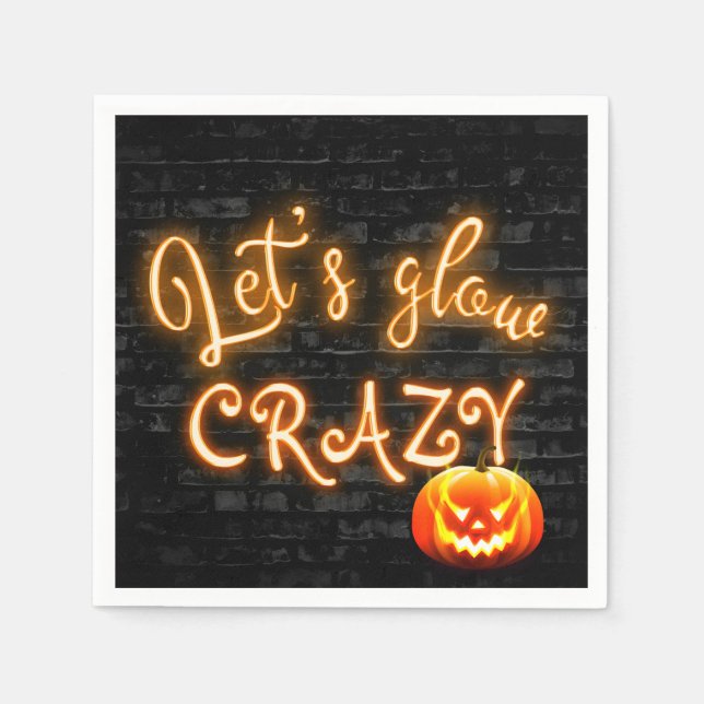 Halloweenfest Glödsign med Jack-o-lantern  Pappersservett (Framsidan)