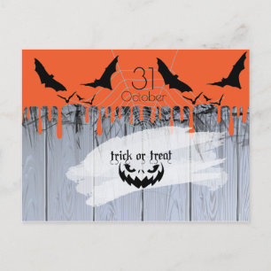 Halloweenfest "Godis eller Bus" Modern Loft Meddelande Vykort