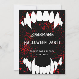 Halloweenfest Gothic blodstänk Vampyr Inbjudningar