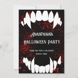 Halloweenfest Gothic blodstänk Vampyr  Inbjudningar