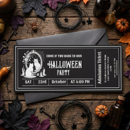 Halloweenfest Gothic Skelett Biljett Inbjudningar