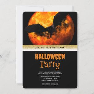 Halloweenfest Gotisk Fladdermus Inbjudan