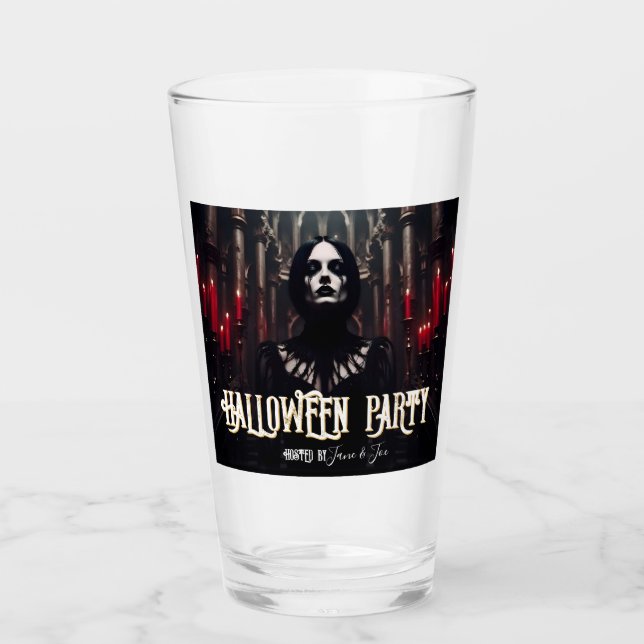 Halloweenfest – Gotisk Mörk Inbjudan Glaskopp (Framsida)