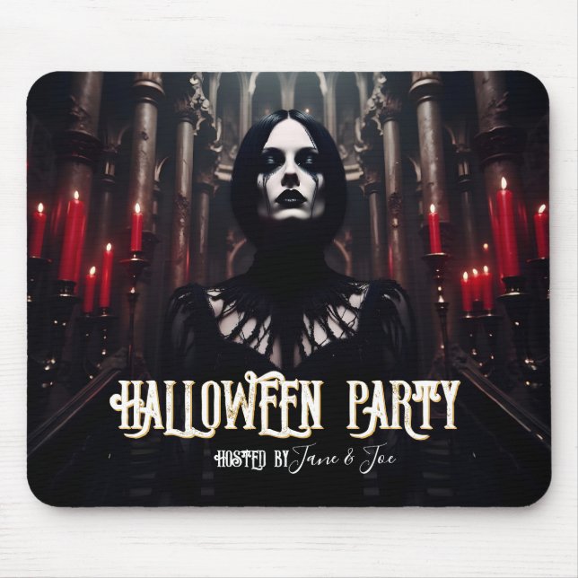 Halloweenfest – Gotisk Mörk Inbjudan Musmatta (Framsidan)