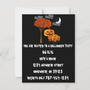 Halloweenfest Halloweenpumpahuvud Inbjudan