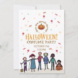 Halloweenfest i klassrummet | Söt barn design Inbjudningar