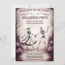 Halloweenfest Inbjudan – Dansande Skelett