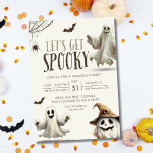 Halloweenfest-inbjudan, Spöklik pumpakostym Inbjudningar