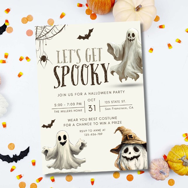 Halloweenfest-inbjudan, Spöklik pumpakostym Inbjudningar (Skapare uppladdad)