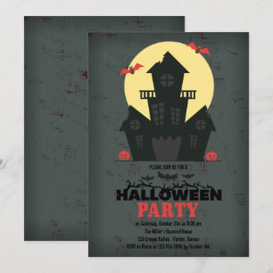 Halloweenfest-inbjudan till spökhus inbjudningar