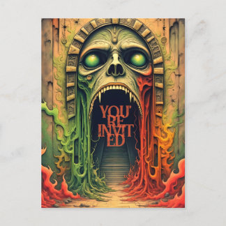 Halloweenfest Inbjudan Vykort