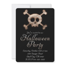 Halloweenfest-inbjudningar med slitna dödskalleben