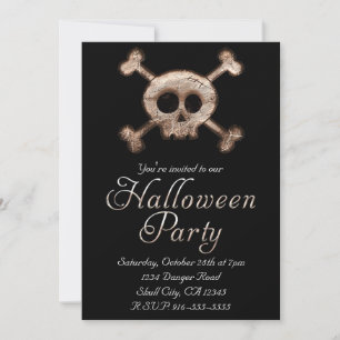 Halloweenfest-inbjudningar med slitna dödskalleben inbjudningar