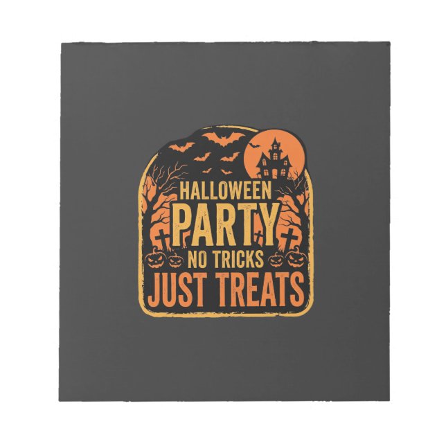 Halloweenfest Inga Bus Unga Godsaker Design_1 Anteckningsblock (Framsida)