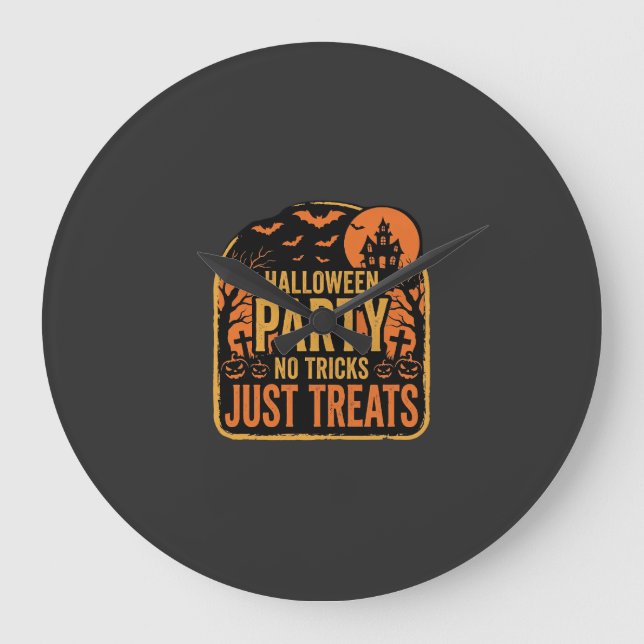 Halloweenfest Inga Bus Ungefär Godis Design_1 Stor Klocka (Framsida)