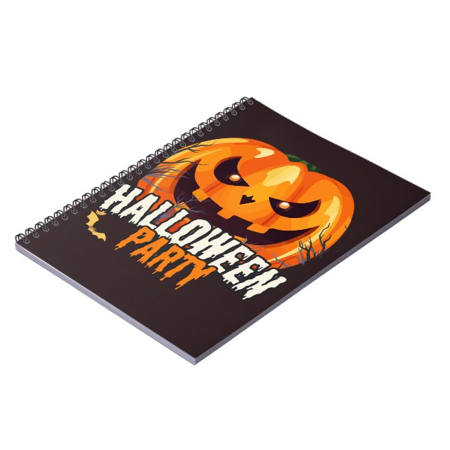Halloweenfest – Jack-o'-lantern-design Anteckningsbok (Vänstra Sidan)