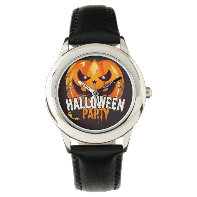 Halloweenfest – Jack-o'-lantern-design Armbandsur (Framsida)