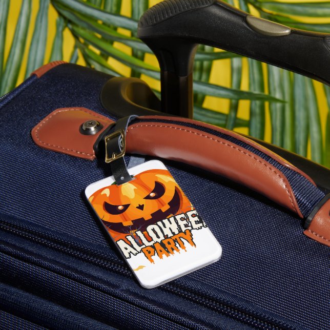 Halloweenfest – Jack-o'-lantern-design Bagagebricka (Framsida Insitu 1)