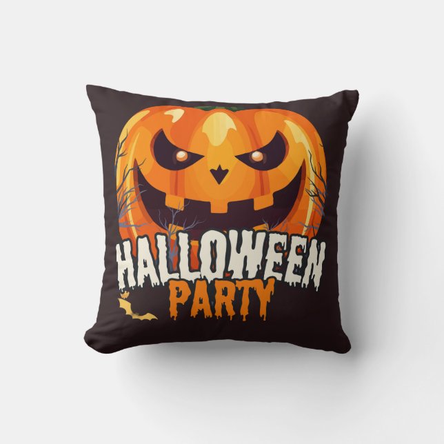 Halloweenfest – Jack-o'-lantern-design Kudde (Framsida)
