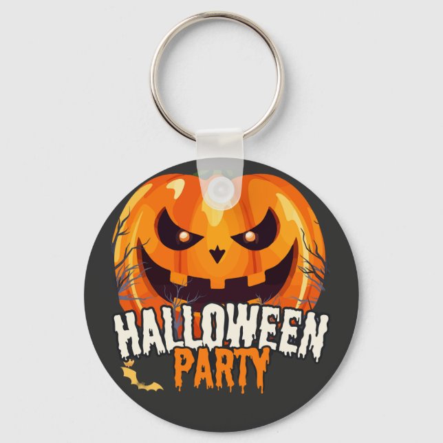 Halloweenfest – Jack-o'-lantern-design Nyckelring (Framsida)