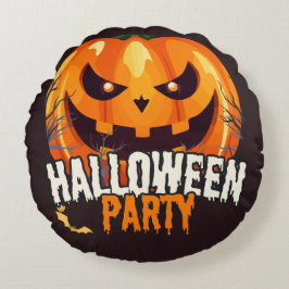 Halloweenfest – Jack-o'-lantern-design Rund Kudde