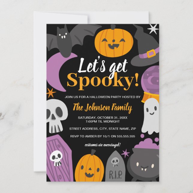 Halloweenfest - Låt oss bli läskiga Inbjudningar (Framsida)