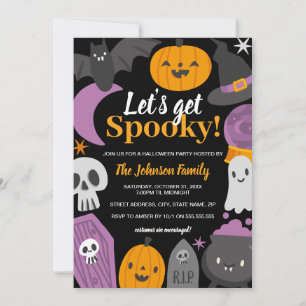 Halloweenfest - Låt oss bli läskiga Inbjudningar