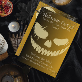 Halloweenfest med elak pumpa-smil inbjudningar