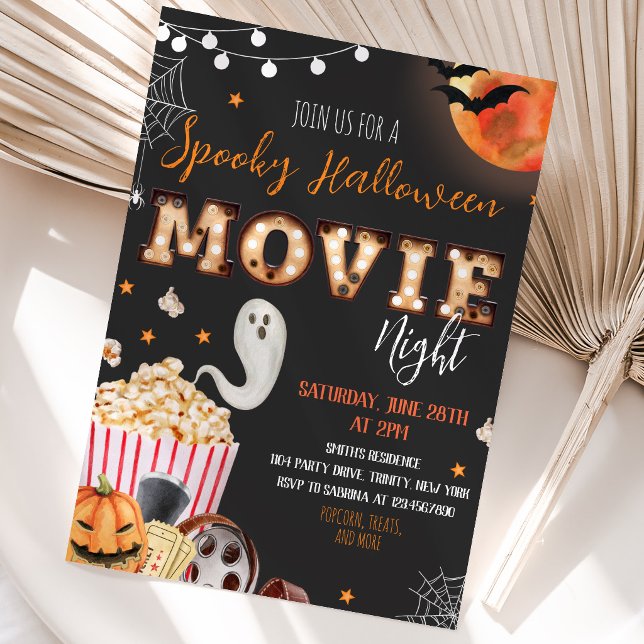 Halloweenfest med filmkväll inbjudningar (Skapare uppladdad)