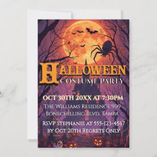 Halloweenfest med Haunted Moon-dräkt Party Trender Inbjudningar